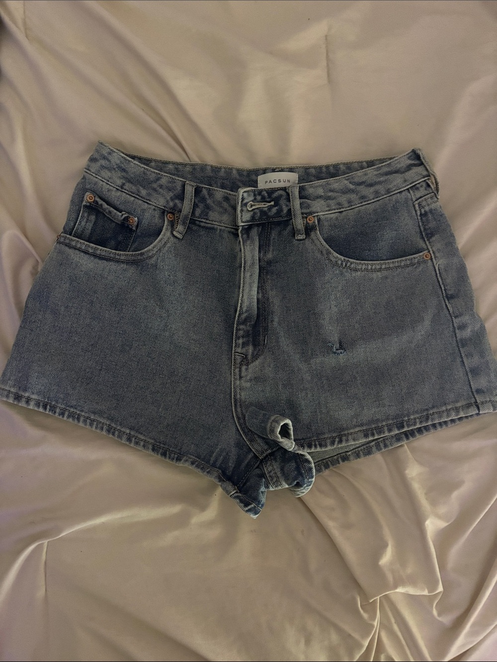 PacSun Women's Light Washed High-Rise Festival Denim Shorts